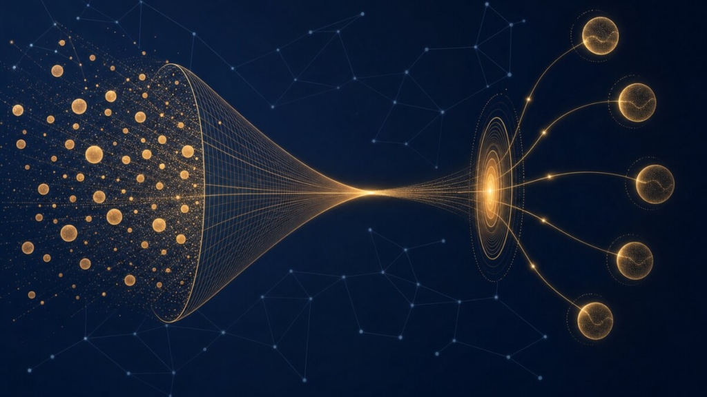 AI for mutual fund distribution — editorial illustration